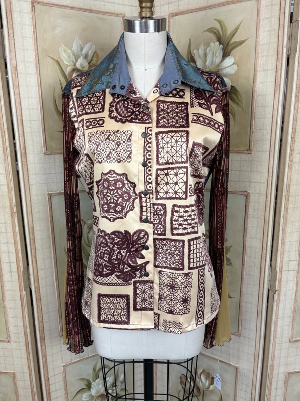 Y2K Printed Blouse